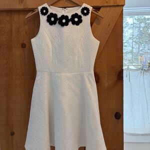 White A line dress with neck detail